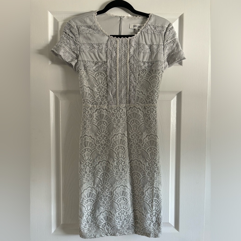DRY LAKES grey lace dress
